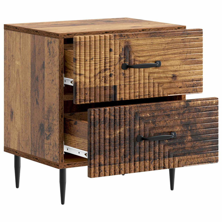 Nachtkastje 2 pcs Oud hout 43 x 34,5 x 47,5 cm Bewerkt hout