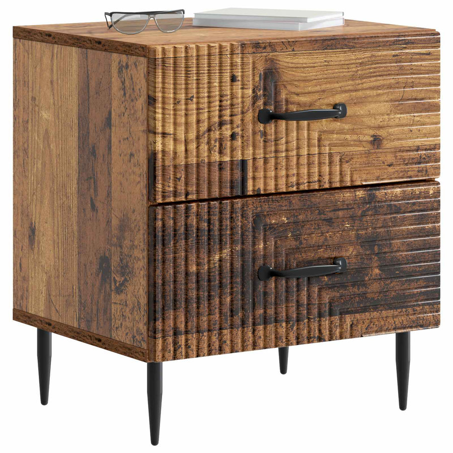 Nachtkastje 2 pcs Oud hout 43 x 34,5 x 47,5 cm Bewerkt hout