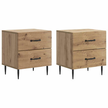 Nachtkastje met lade 2 pcs Artisanaal eiken 43 x 34,5 x 47,5 cm