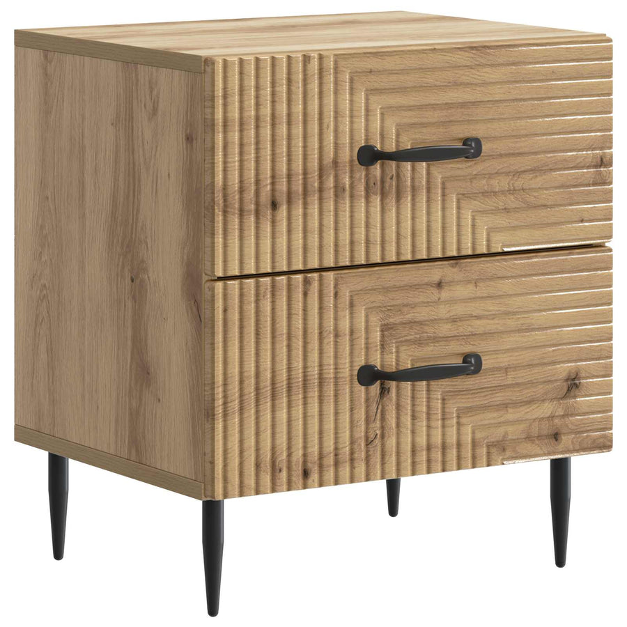 Nachtkastje met lade 2 pcs Artisanaal eiken 43 x 34,5 x 47,5 cm