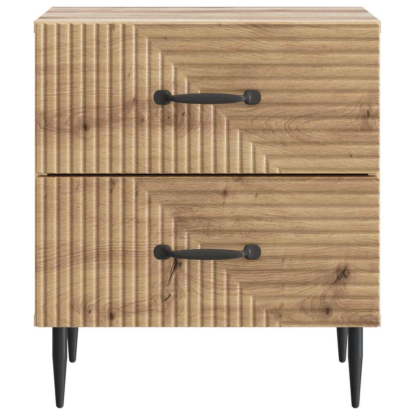 Nachtkastje met lade 2 pcs Artisanaal eiken 43 x 34,5 x 47,5 cm