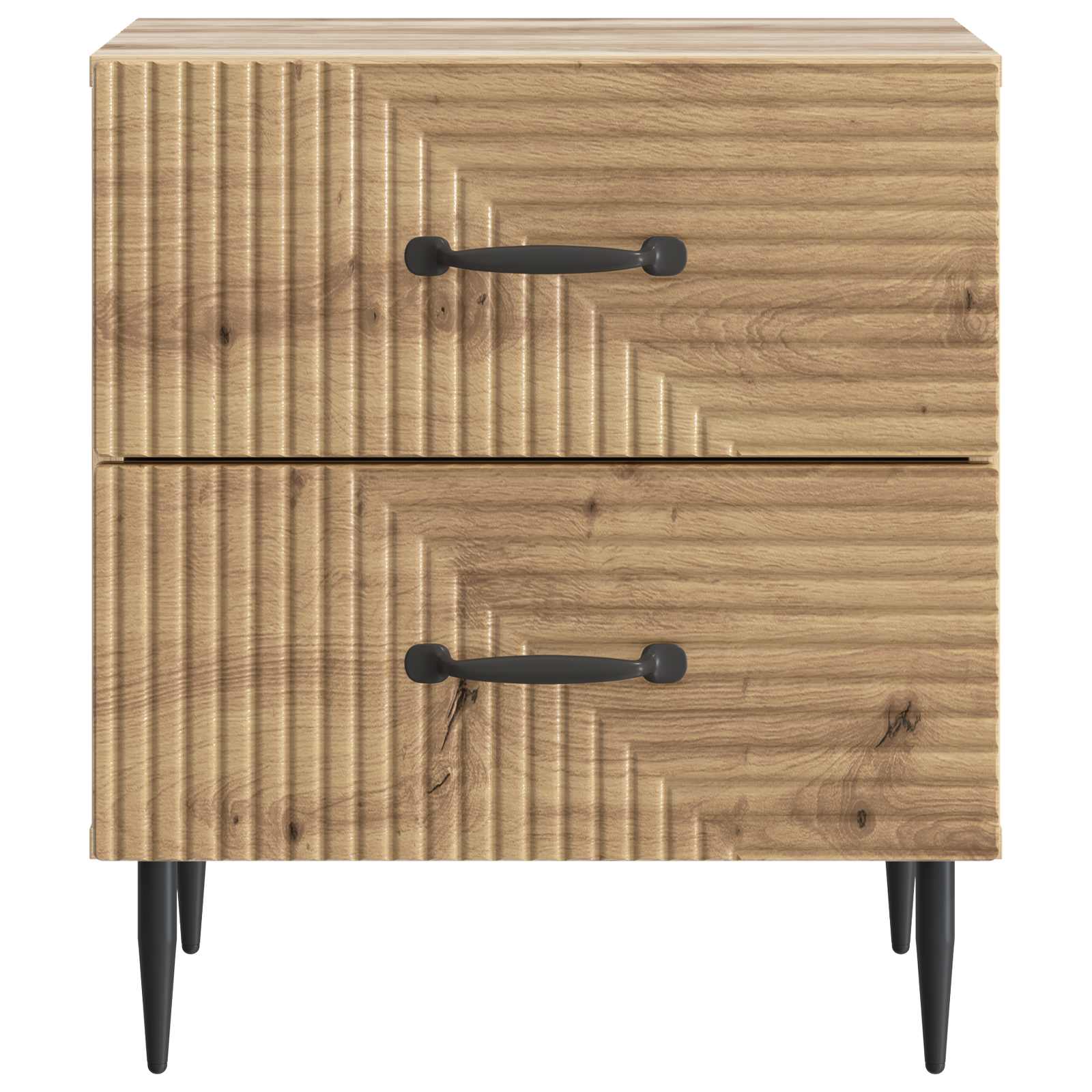 Nachtkastje met lade 2 pcs Artisanaal eiken 43 x 34,5 x 47,5 cm