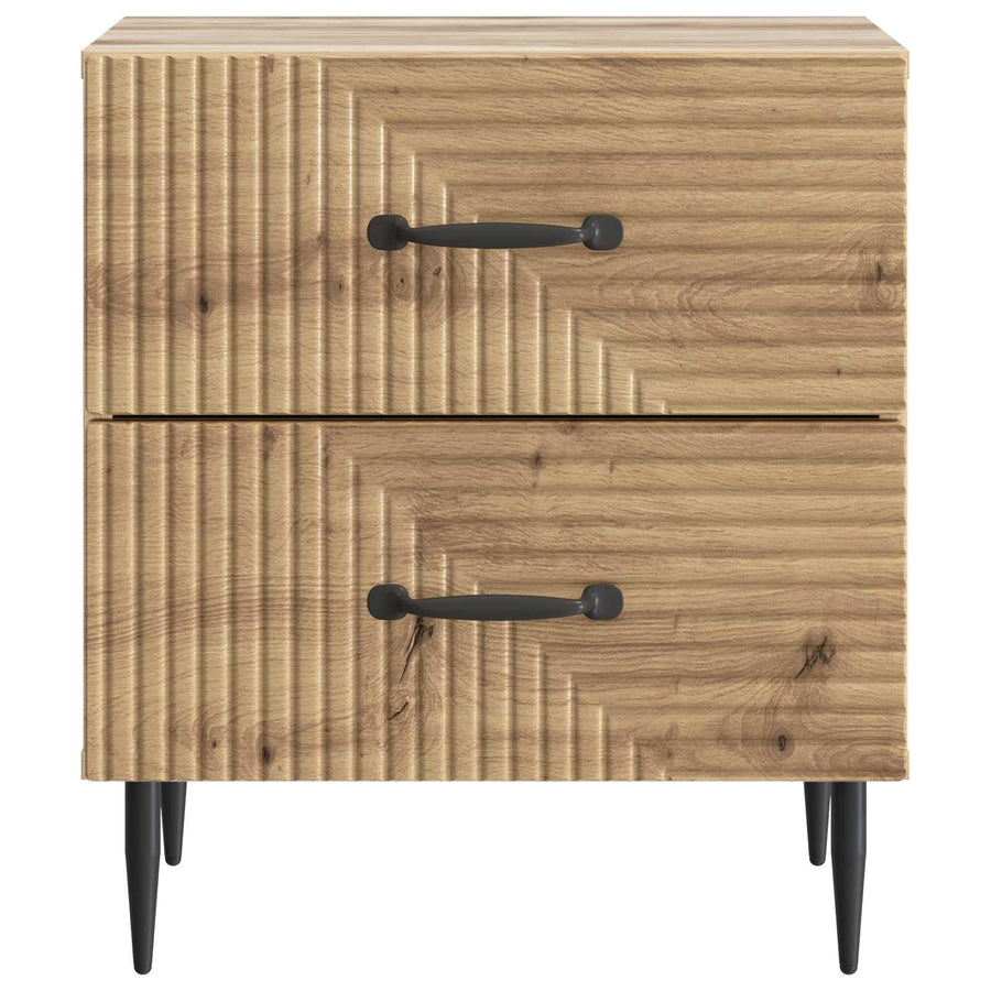 Nachtkastje met lade 2 pcs Artisanaal eiken 43 x 34,5 x 47,5 cm