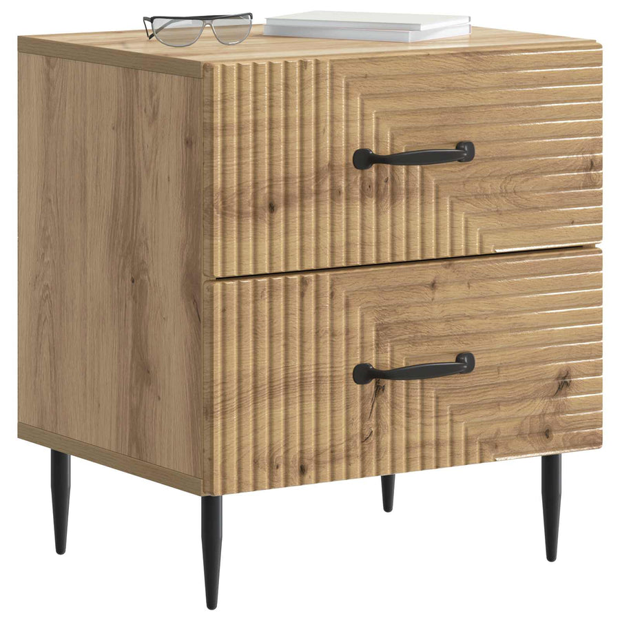 Nachtkastje met lade 2 pcs Artisanaal eiken 43 x 34,5 x 47,5 cm