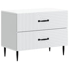 Nachtkastje met lade 62x34.5x47.5 cm bewerkt hout wit
