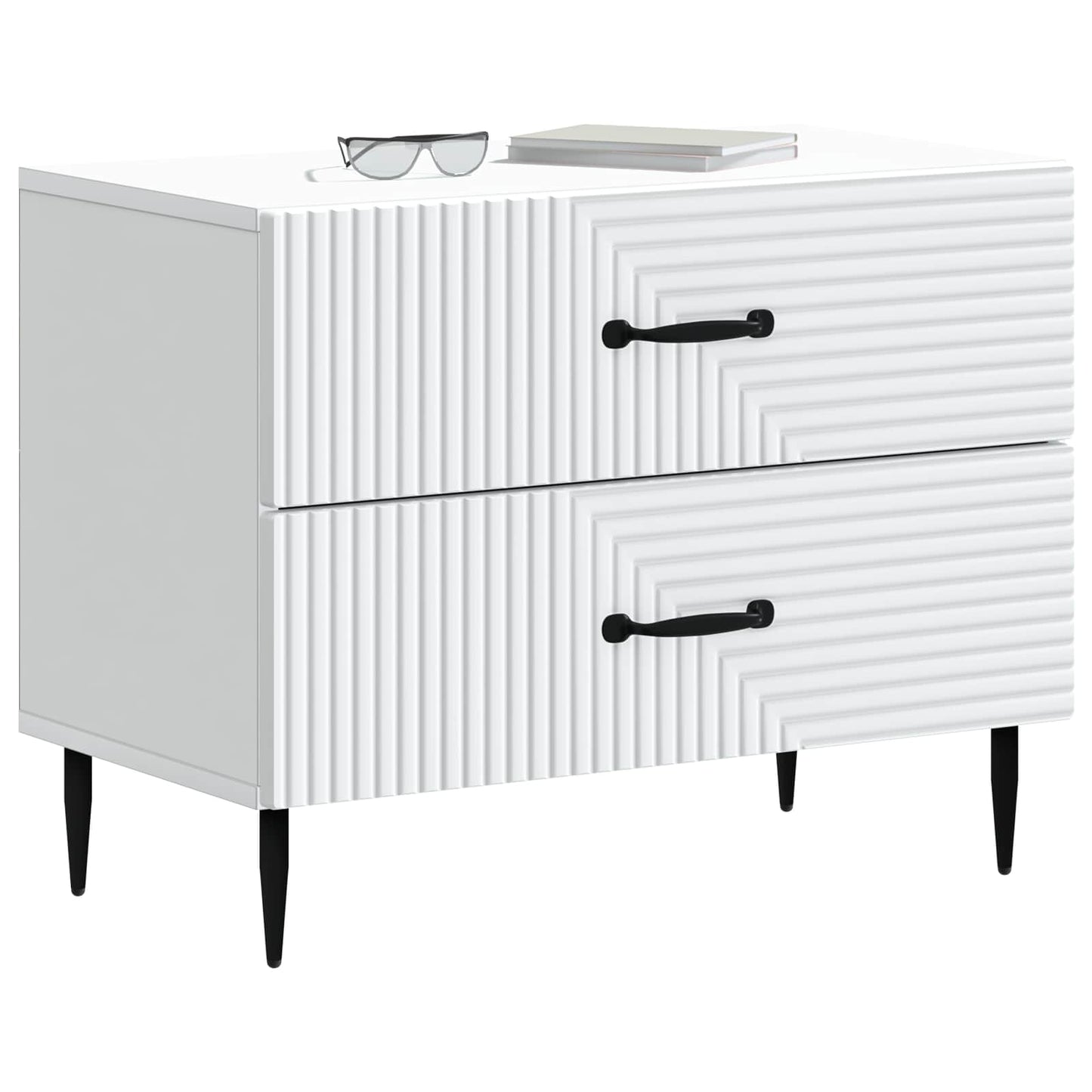 Nachtkastje met lade Wit 62 x 34,5 x 47,5 cm Bewerkt hout