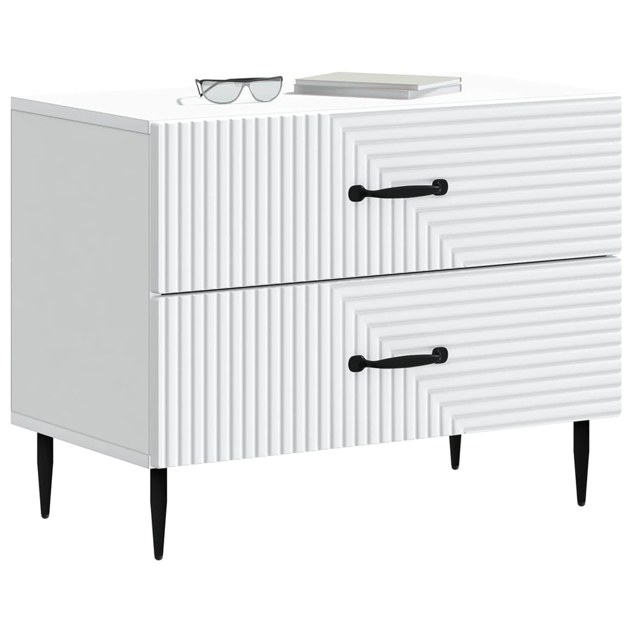 Nachtkastje met lade Wit 62 x 34,5 x 47,5 cm Bewerkt hout