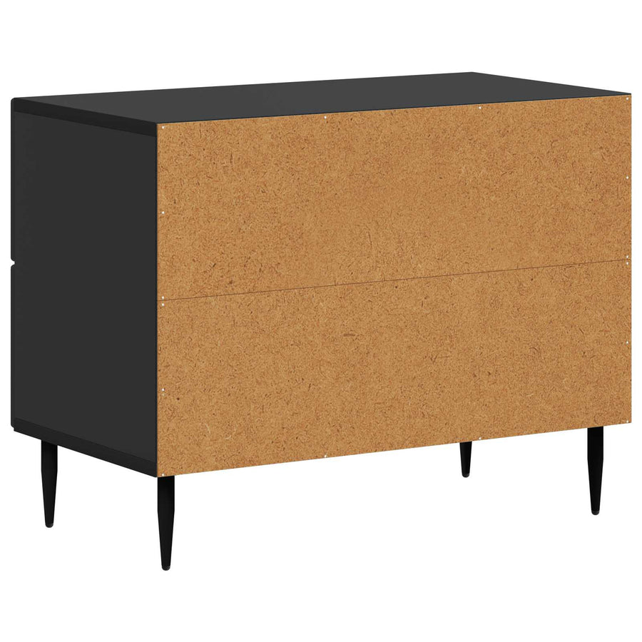 Nachtkastje met lade Zwart 62 x 34,5 x 47,5 cm Bewerkt hout
