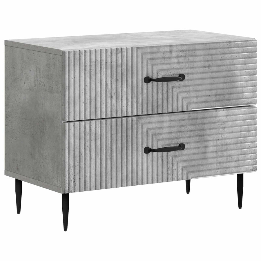 Nachtkastje Betongrijs 62 x 34,5 x 47,5 cm Bewerkt hout