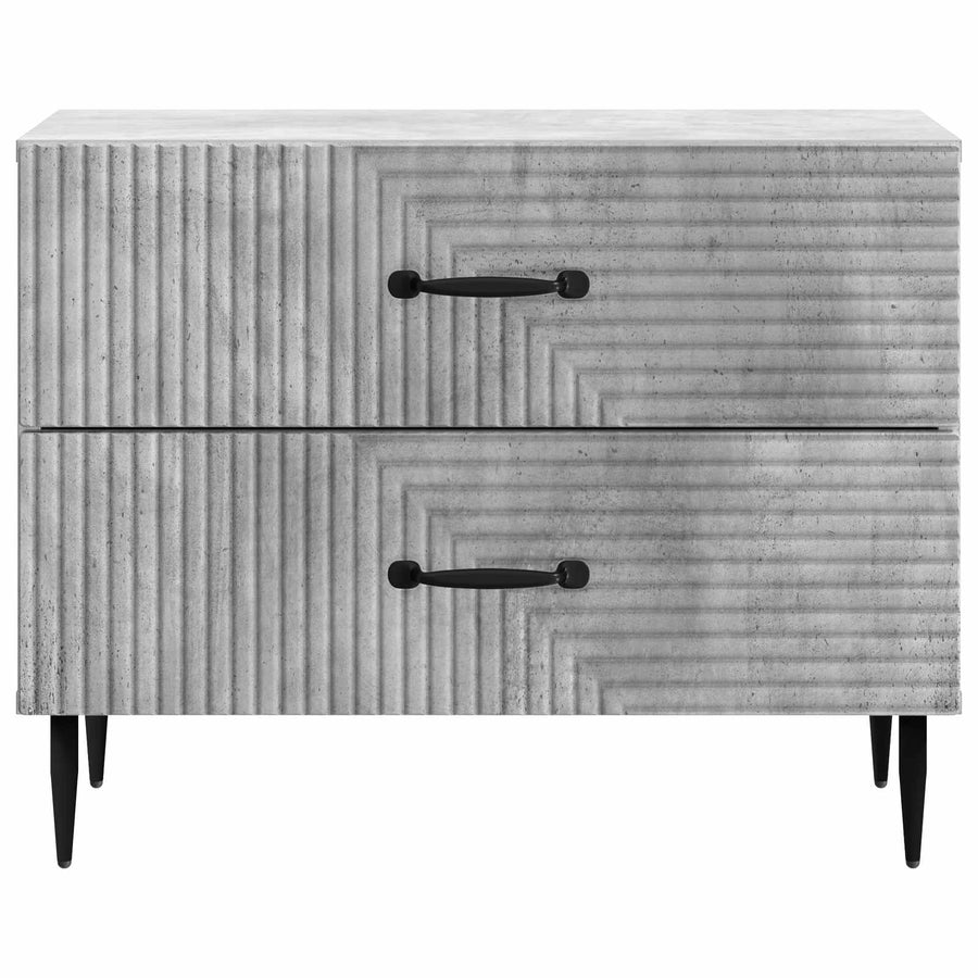 Nachtkastje Betongrijs 62 x 34,5 x 47,5 cm Bewerkt hout