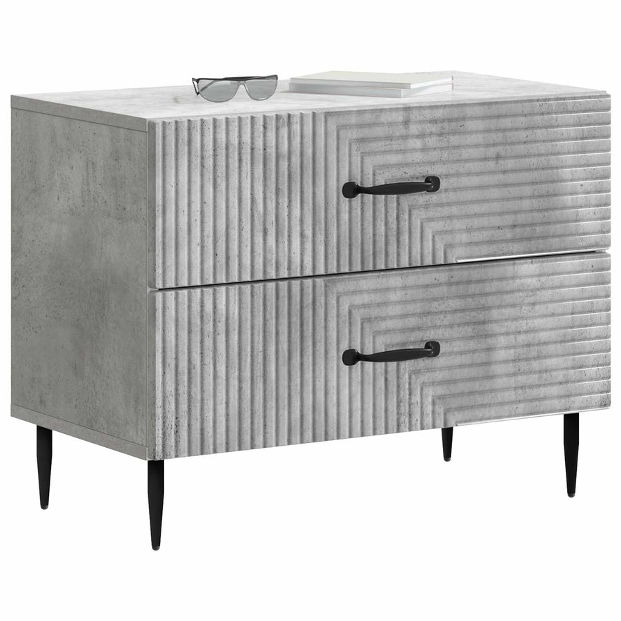 Nachtkastje Betongrijs 62 x 34,5 x 47,5 cm Bewerkt hout