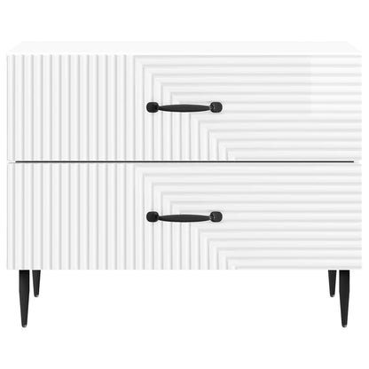 Nachtkastje Hoogglans Wit 62 x 34,5 x 47,5 cm Bewerkt hout