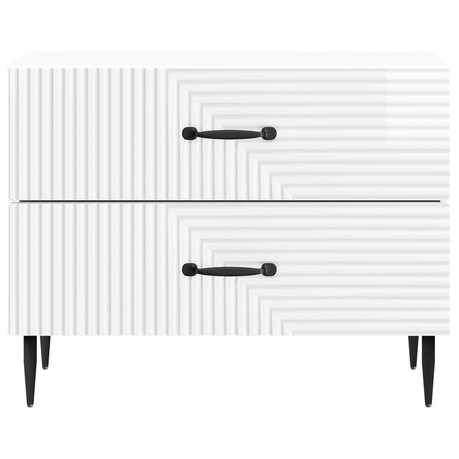 Nachtkastje Hoogglans Wit 62 x 34,5 x 47,5 cm Bewerkt hout