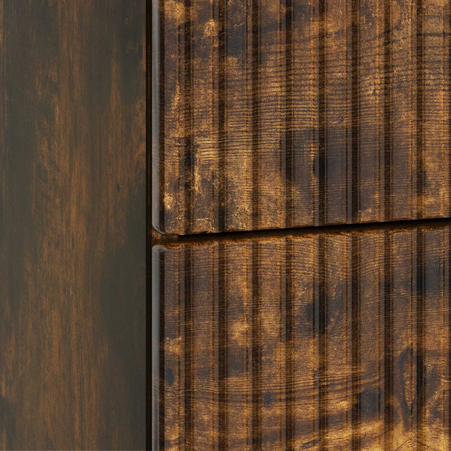 Nachtkastje Gerookt eiken 62 x 34,5 x 47,5 cm Bewerkt hout