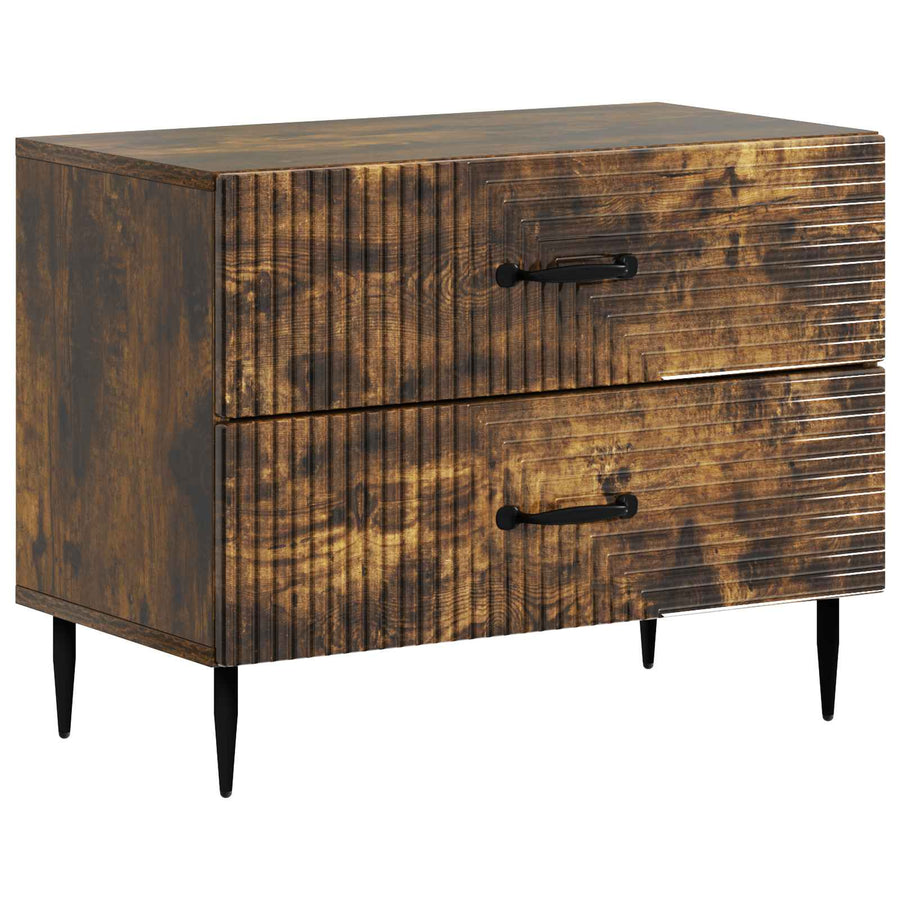 Nachtkastje Gerookt eiken 62 x 34,5 x 47,5 cm Bewerkt hout