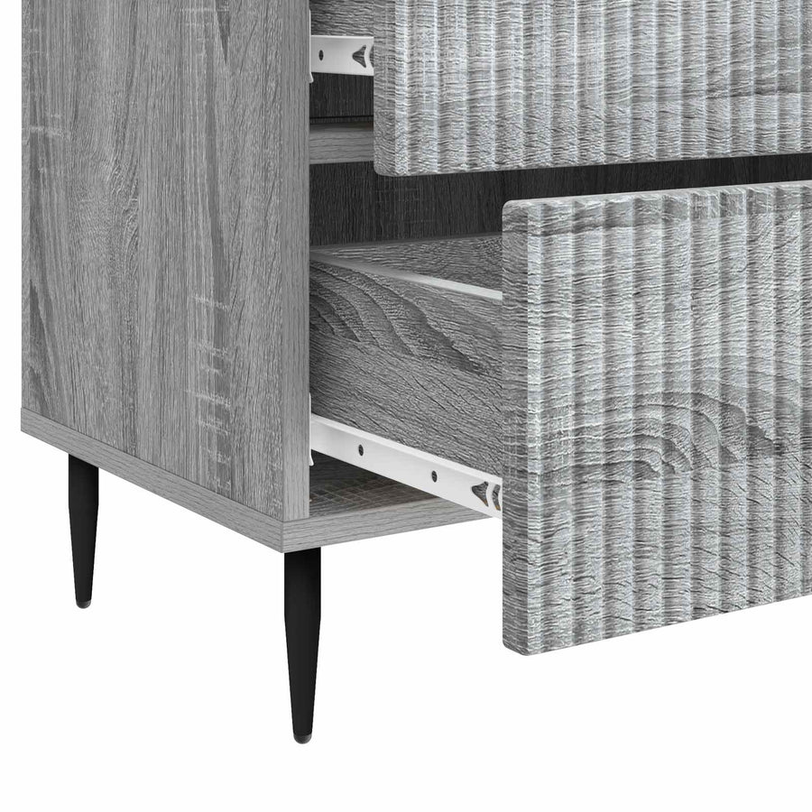 Nachtkastje Grijs sonoma 62 x 34,5 x 47,5 cm Bewerkt hout