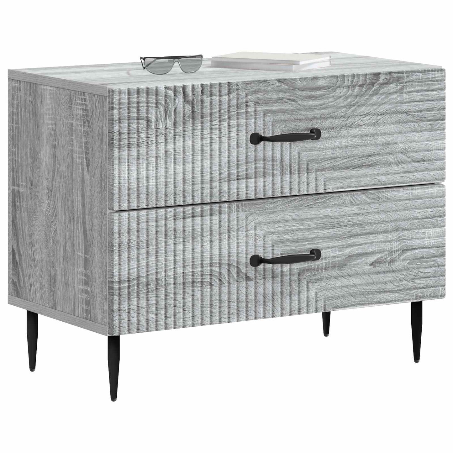 Nachtkastje Grijs sonoma 62 x 34,5 x 47,5 cm Bewerkt hout