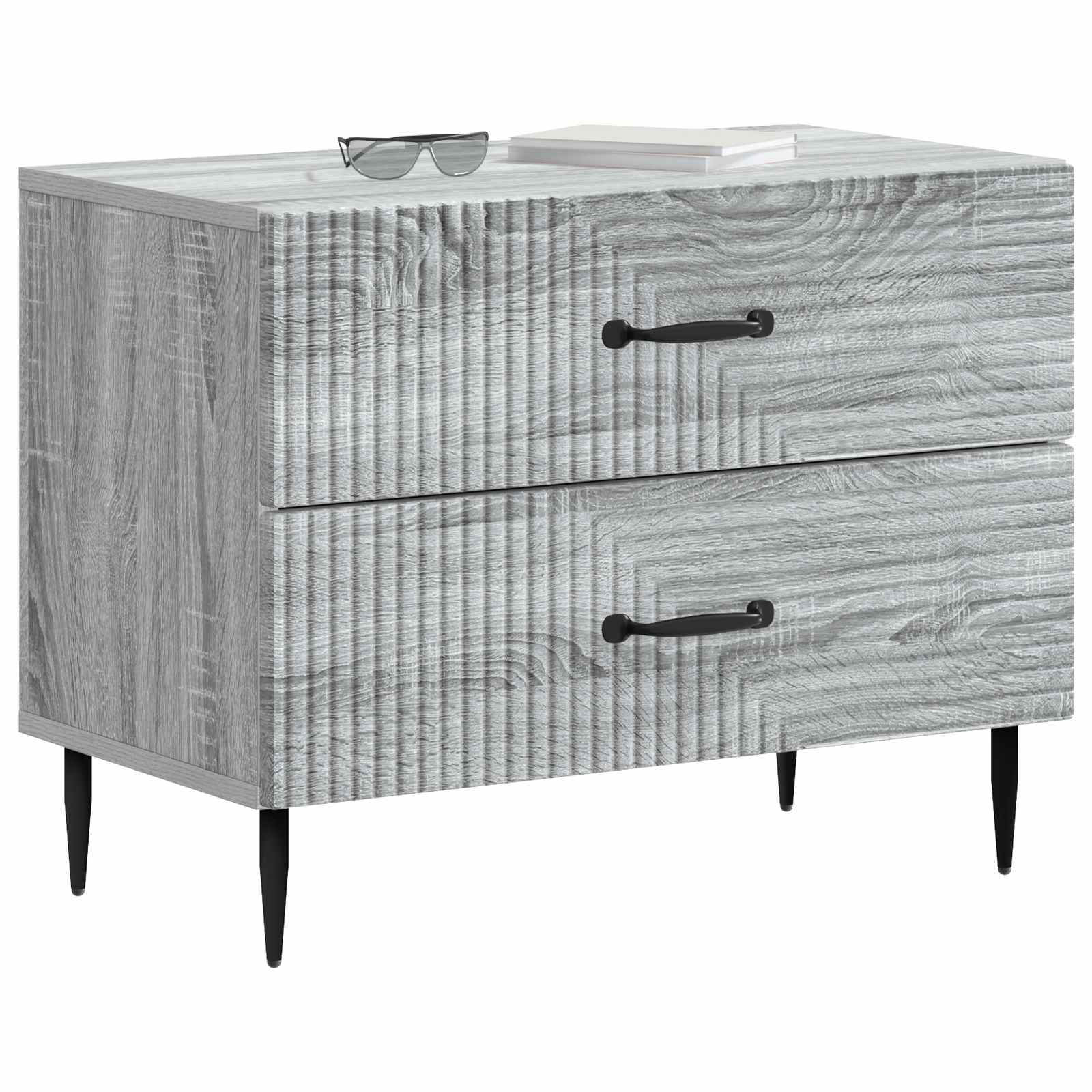 Nachtkastje Grijs sonoma 62 x 34,5 x 47,5 cm Bewerkt hout