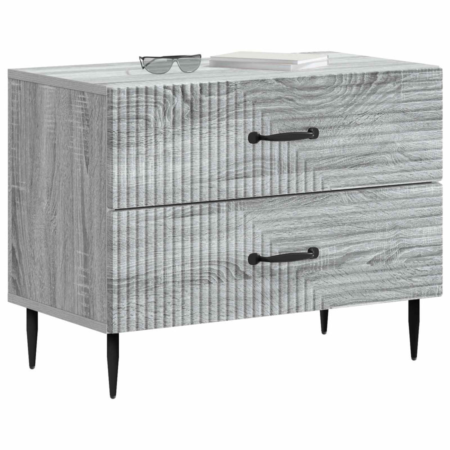 Nachtkastje Grijs sonoma 62 x 34,5 x 47,5 cm Bewerkt hout