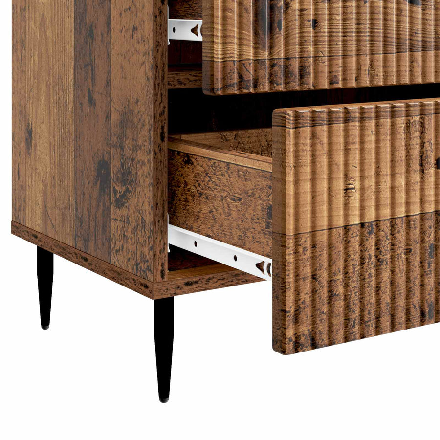 Nachtkastje met lade Oud hout 62 x 34,5 x 47,5 cm Bewerkt hout