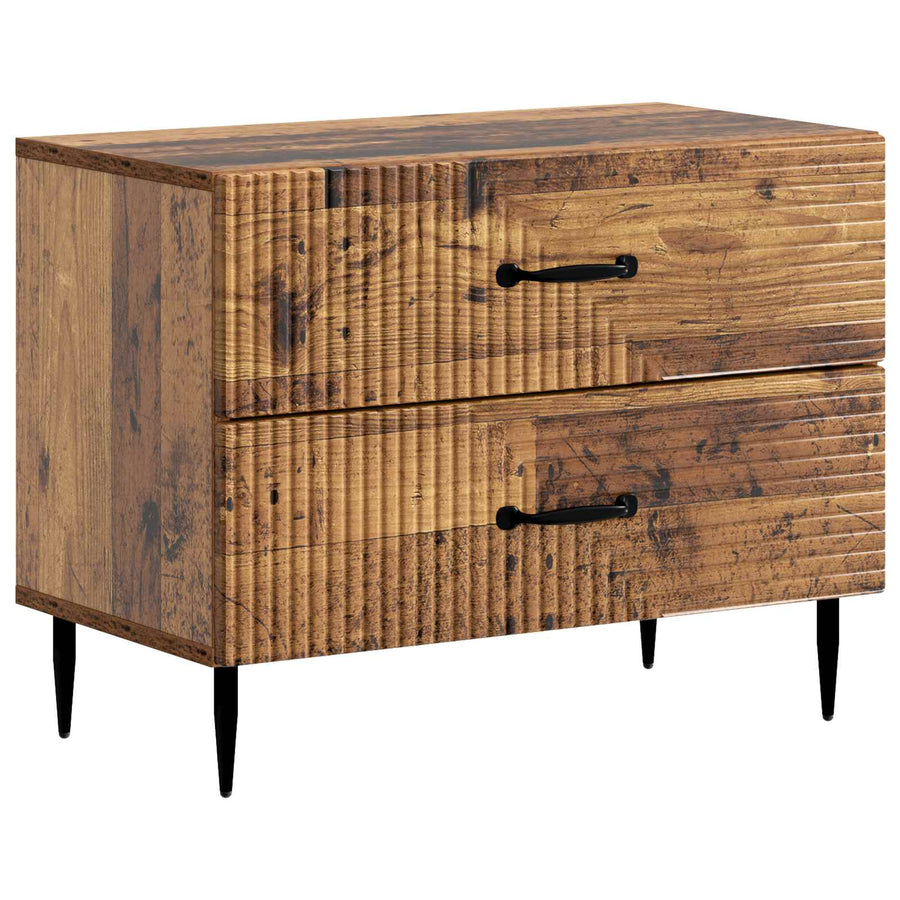 Nachtkastje met lade Oud hout 62 x 34,5 x 47,5 cm Bewerkt hout