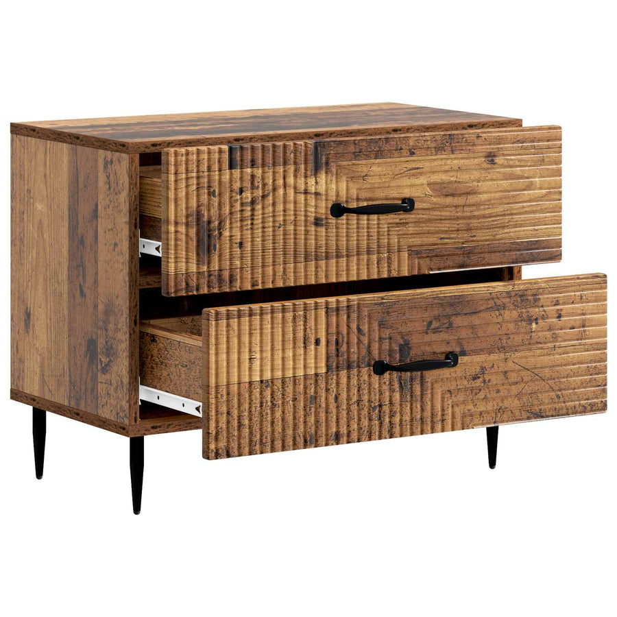 Nachtkastje met lade Oud hout 62 x 34,5 x 47,5 cm Bewerkt hout