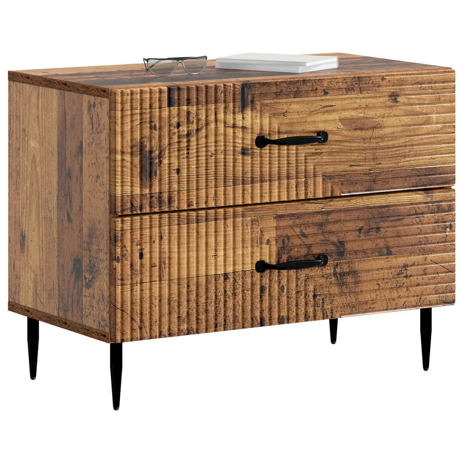 Nachtkastje met lade Oud hout 62 x 34,5 x 47,5 cm Bewerkt hout