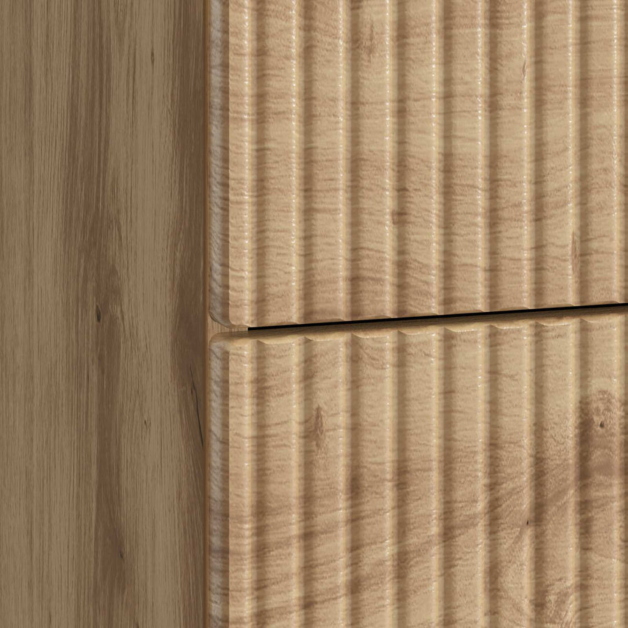 Nachtkastje Artisanaal eiken 62 x 34,5 x 47,5 cm Bewerkt hout