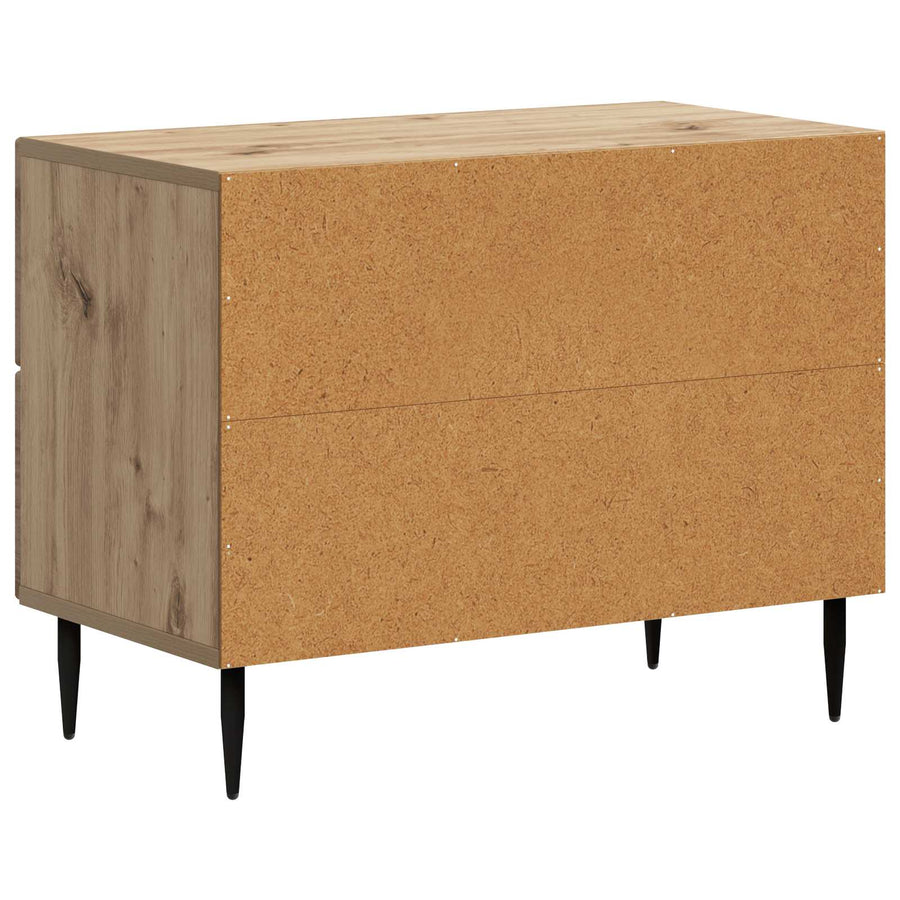 Nachtkastje Artisanaal eiken 62 x 34,5 x 47,5 cm Bewerkt hout