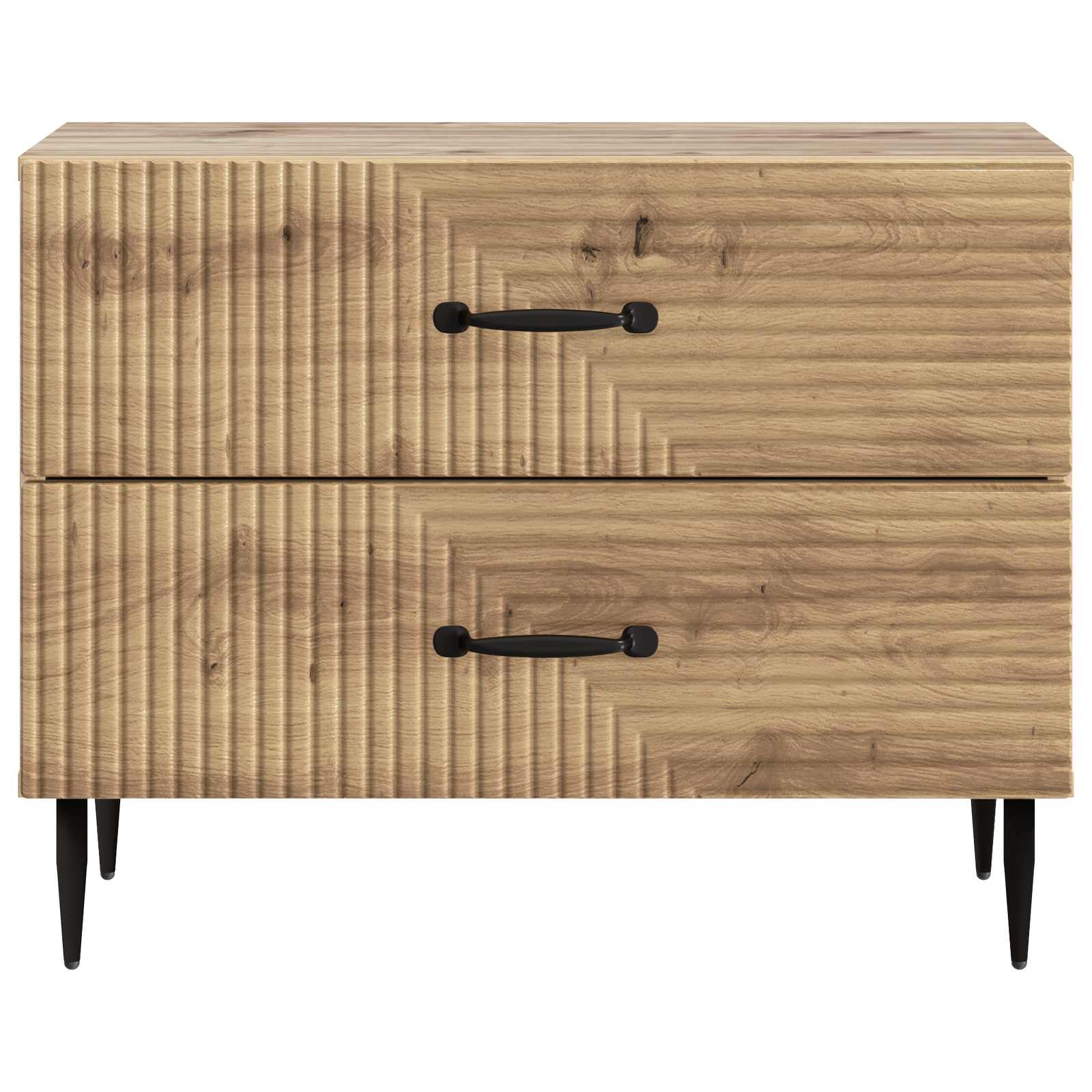Nachtkastje Artisanaal eiken 62 x 34,5 x 47,5 cm Bewerkt hout