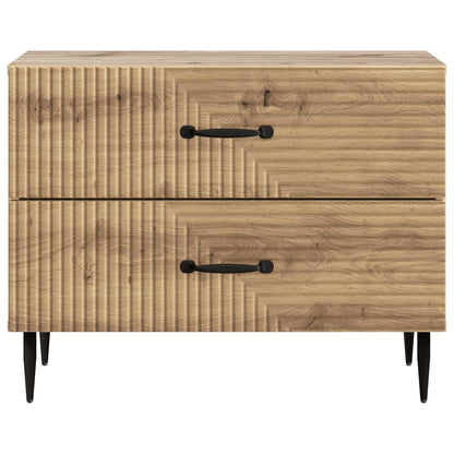 Nachtkastje Artisanaal eiken 62 x 34,5 x 47,5 cm Bewerkt hout