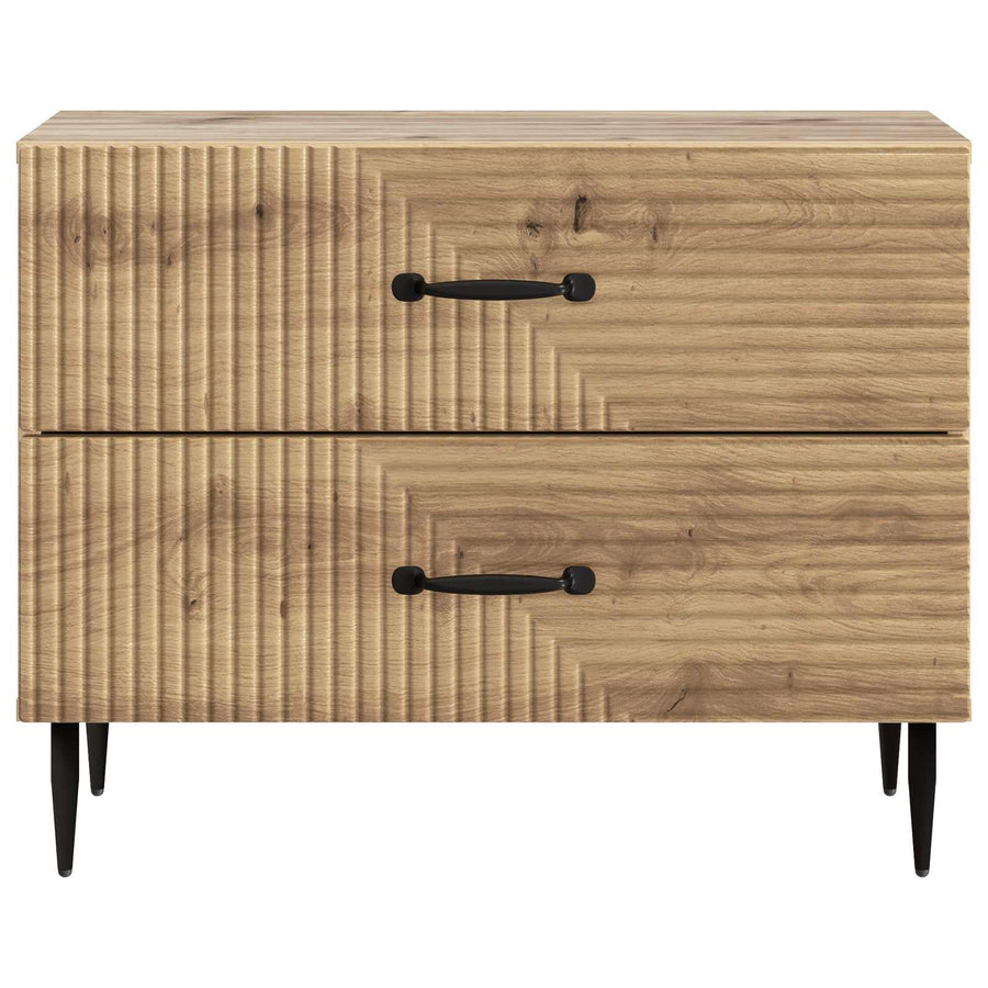 Nachtkastje Artisanaal eiken 62 x 34,5 x 47,5 cm Bewerkt hout