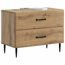 Nachtkastje Artisanaal eiken 62 x 34,5 x 47,5 cm Bewerkt hout
