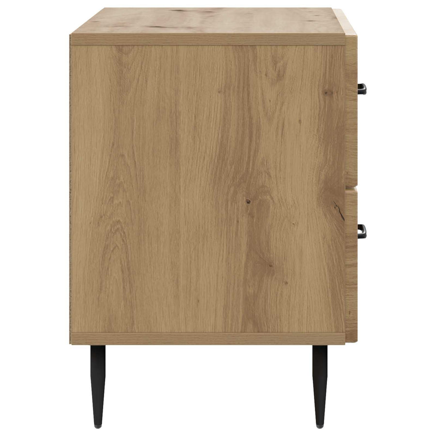 Nachtkastje Artisanaal eiken 62 x 34,5 x 47,5 cm Bewerkt hout