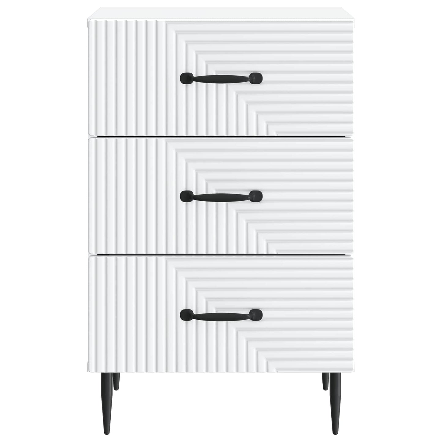 Nachtkastje met lade Wit 43 x 41 x 66,5 cm Bewerkt hout