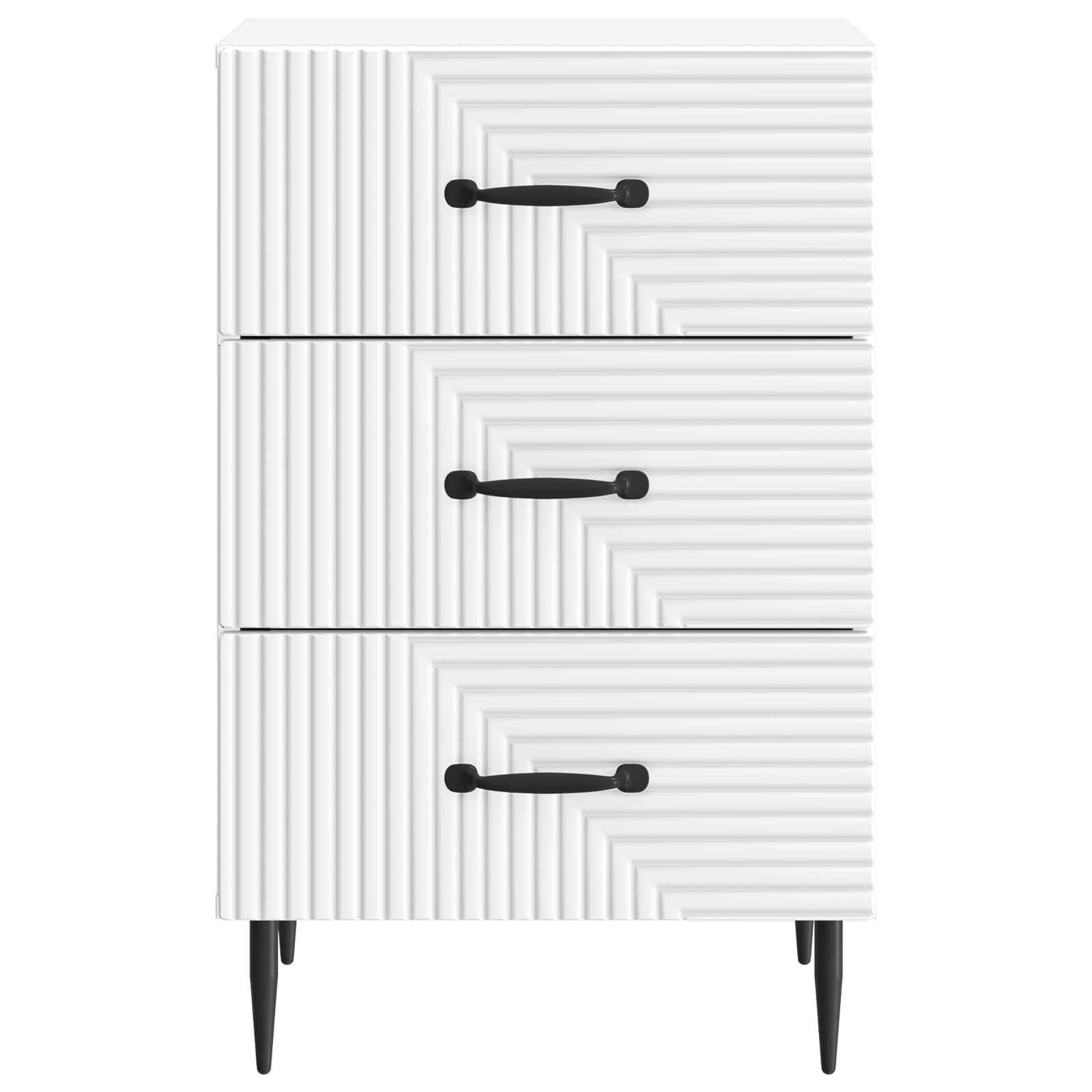 Nachtkastje met lade Wit 43 x 41 x 66,5 cm Bewerkt hout