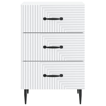 Nachtkastje met lade Wit 43 x 41 x 66,5 cm Bewerkt hout
