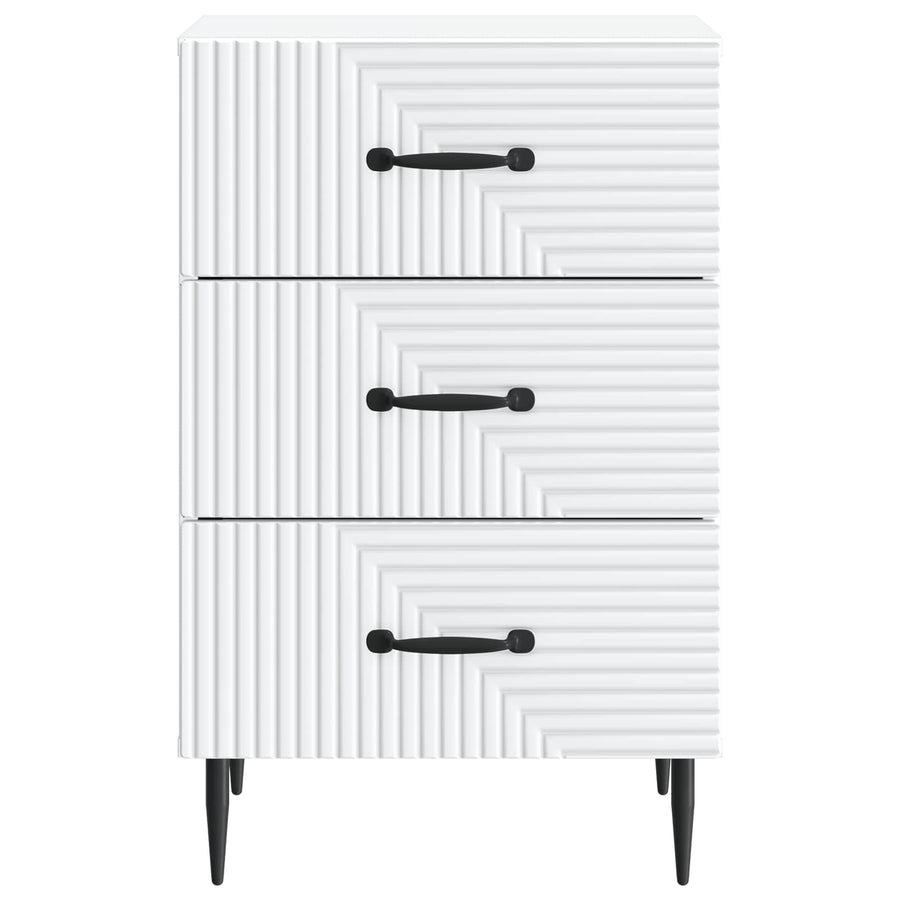 Nachtkastje met lade Wit 43 x 41 x 66,5 cm Bewerkt hout
