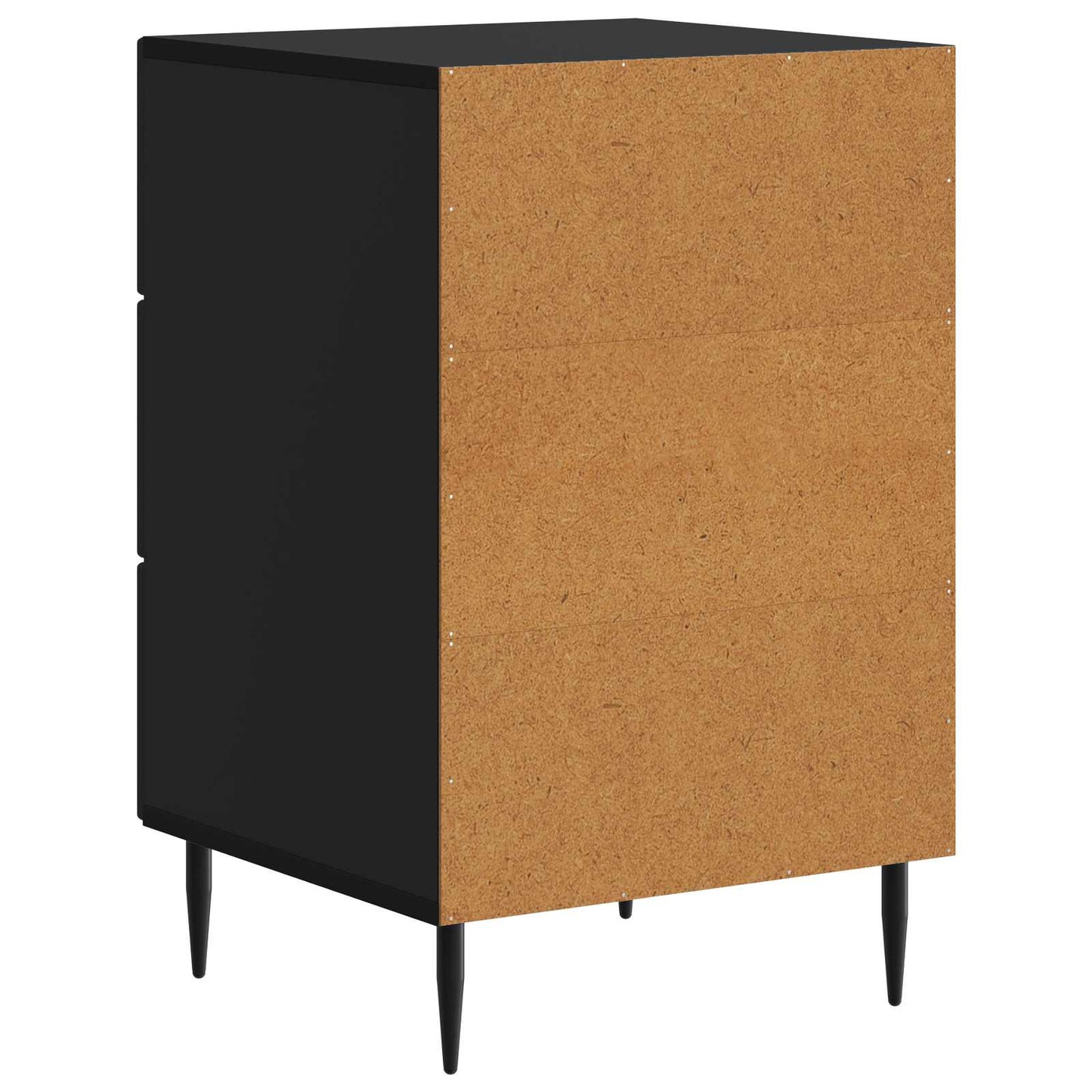 Nachtkastje met lade Zwart 43 x 41 x 66,5 cm Bewerkt hout