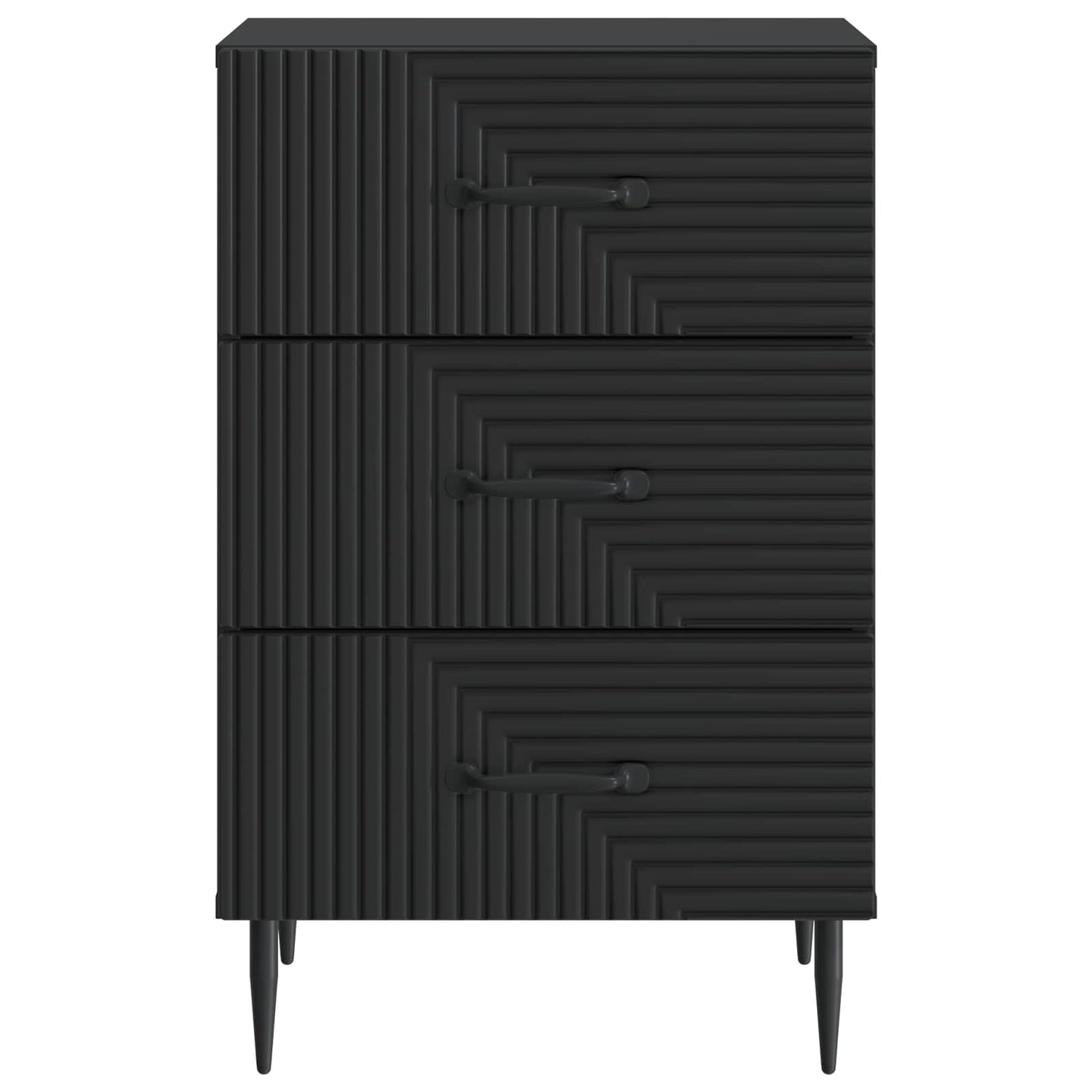 Nachtkastje met lade Zwart 43 x 41 x 66,5 cm Bewerkt hout