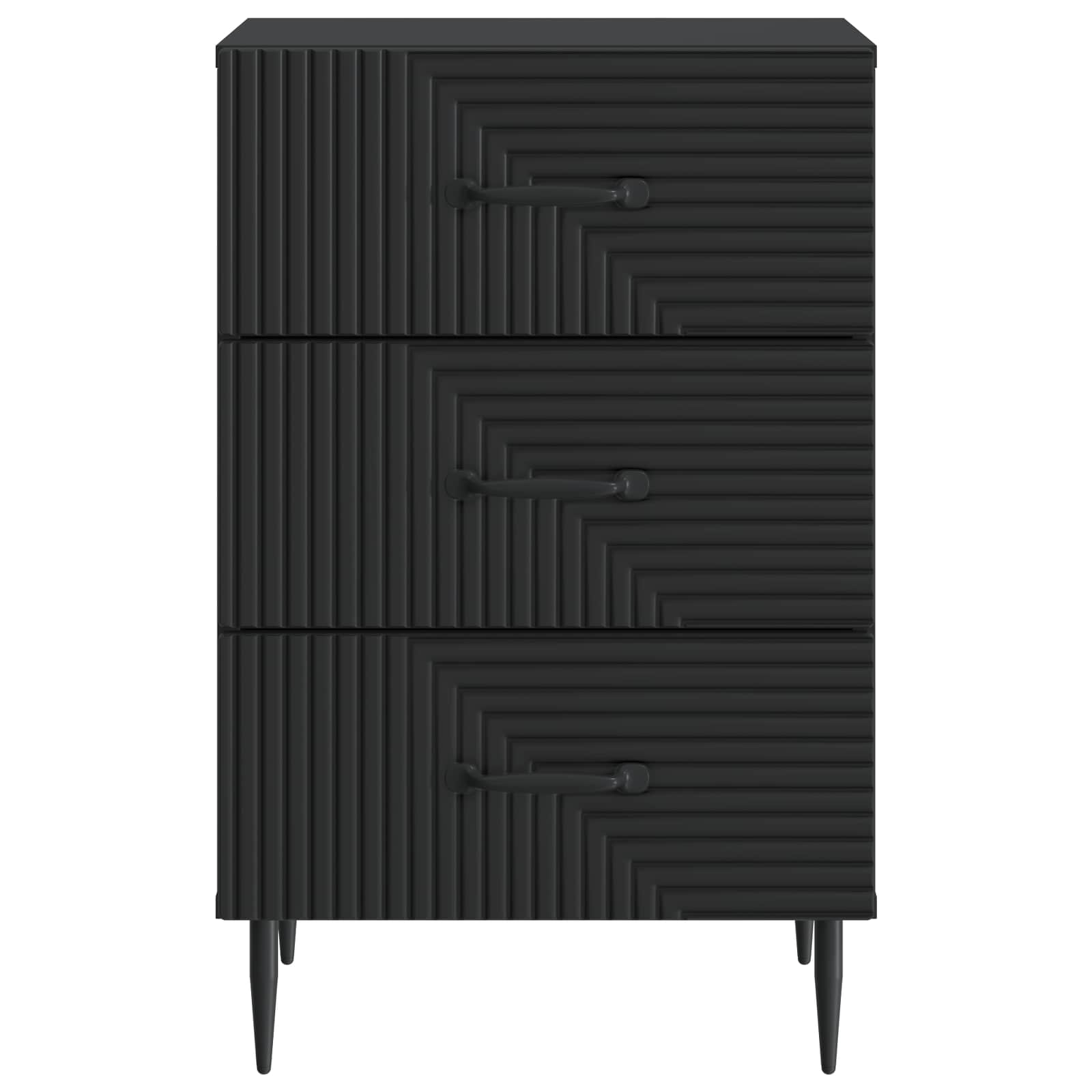 Nachtkastje met lade Zwart 43 x 41 x 66,5 cm Bewerkt hout