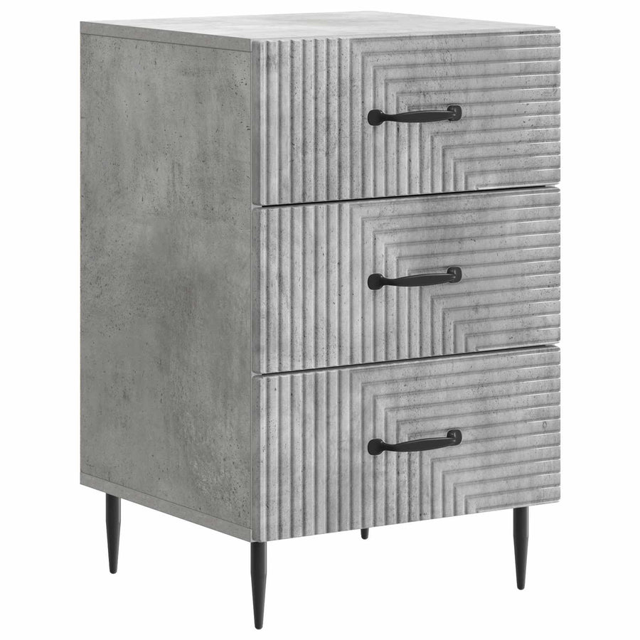 Nachtkastje met lade Betongrijs 43 x 41 x 66,5 cm Bewerkt hout