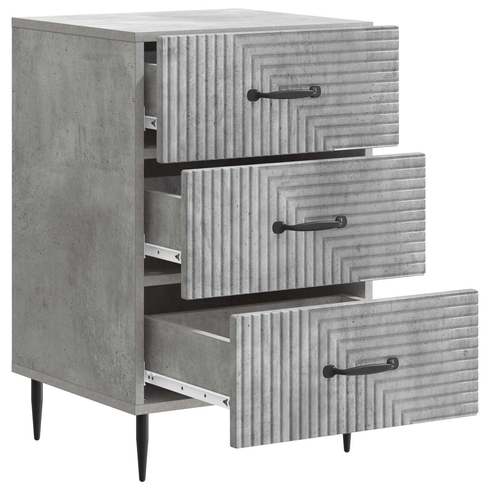 Nachtkastje met lade Betongrijs 43 x 41 x 66,5 cm Bewerkt hout