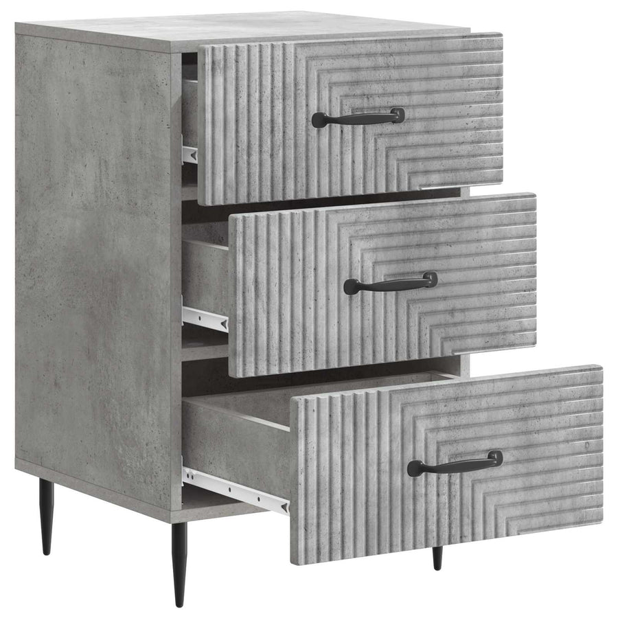 Nachtkastje met lade Betongrijs 43 x 41 x 66,5 cm Bewerkt hout
