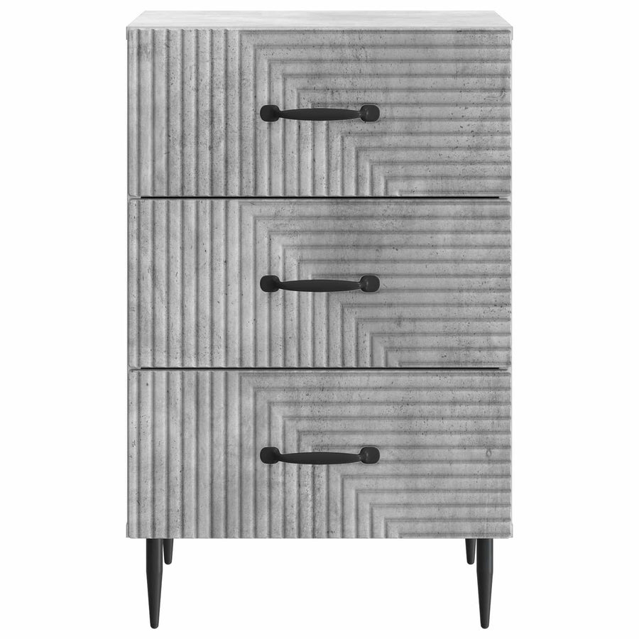 Nachtkastje met lade Betongrijs 43 x 41 x 66,5 cm Bewerkt hout