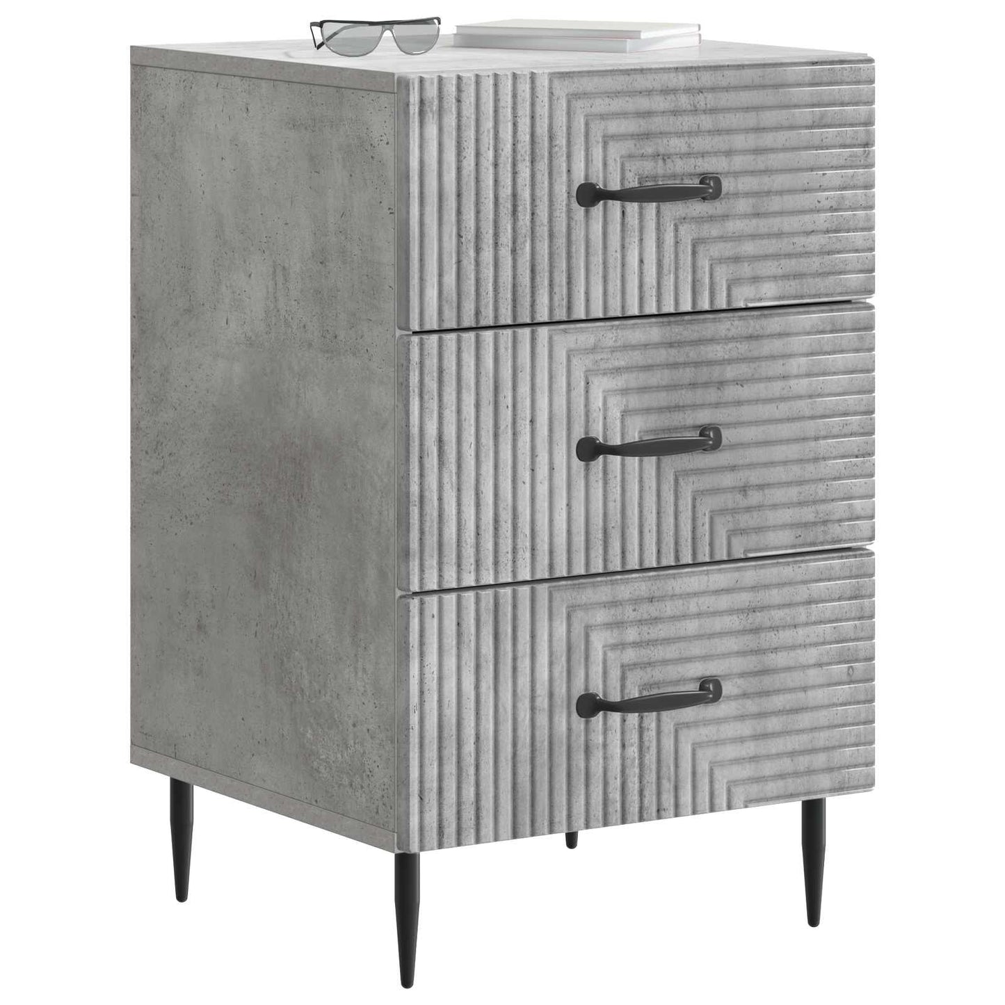 Nachtkastje met lade Betongrijs 43 x 41 x 66,5 cm Bewerkt hout