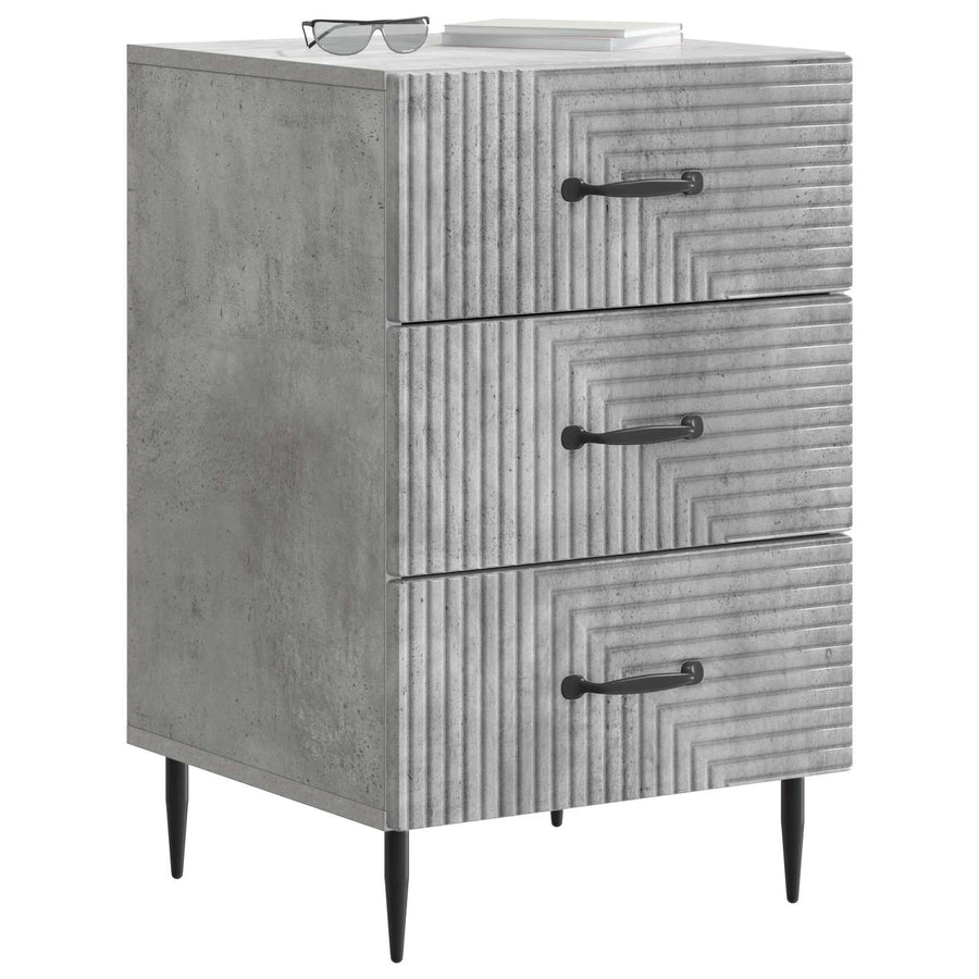 Nachtkastje met lade Betongrijs 43 x 41 x 66,5 cm Bewerkt hout
