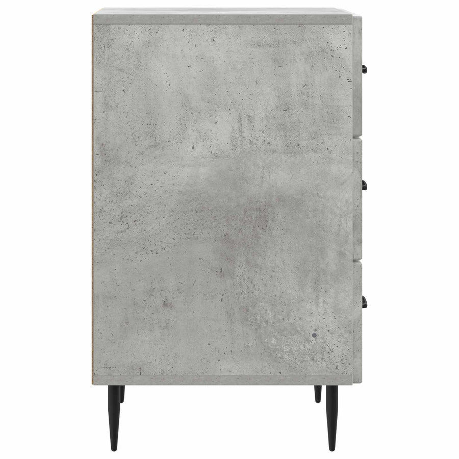Nachtkastje met lade Betongrijs 43 x 41 x 66,5 cm Bewerkt hout