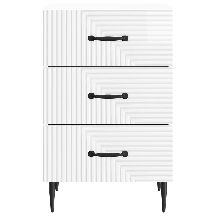 Nachtkastje Hoogglans Wit 43 x 41 x 66,5 cm Bewerkt hout