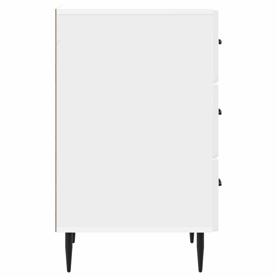 Nachtkastje Hoogglans Wit 43 x 41 x 66,5 cm Bewerkt hout